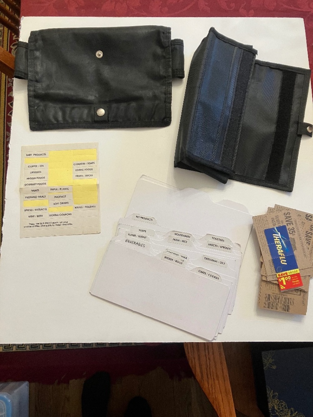 LOT Grannycore Coupon Receipt Organizer Holder File Hook Loop Closure w/$5 in qs